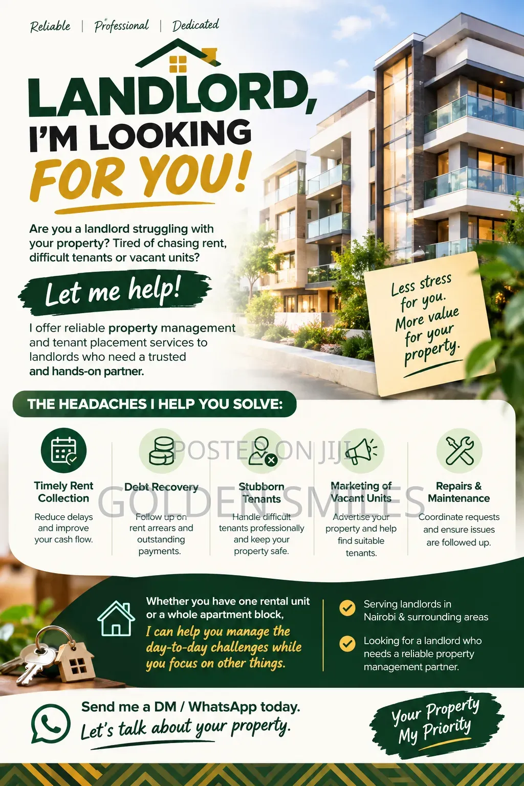 Property Owners Needed! –tenant Leasing/Placement Offered