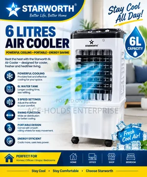 Starworth 6 Litres Water Tank Air Cooler - 3 Speed Settings