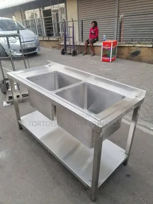 Stainless Steel Commercial Double Sink Size 1200mm by 600mm by 850mm