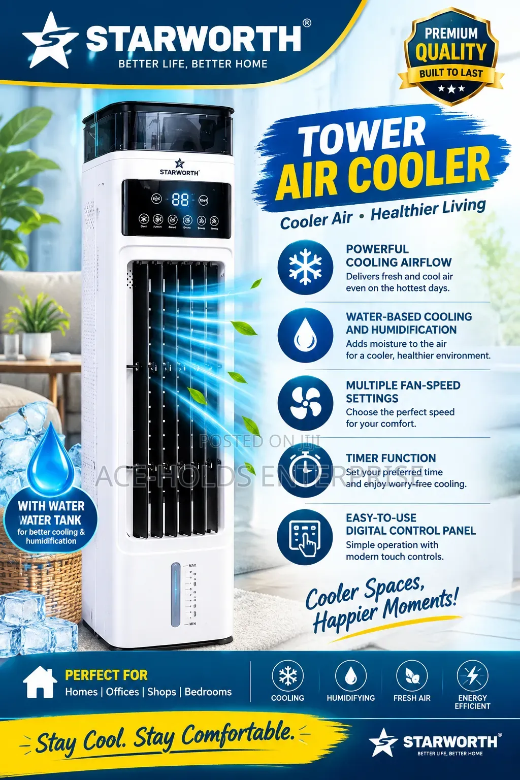 Water-Based Cooling and Humidification - STARWORTH Tower Air Cooler