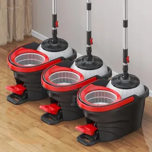 Metallic Pedal Spin Mop Bucket Set