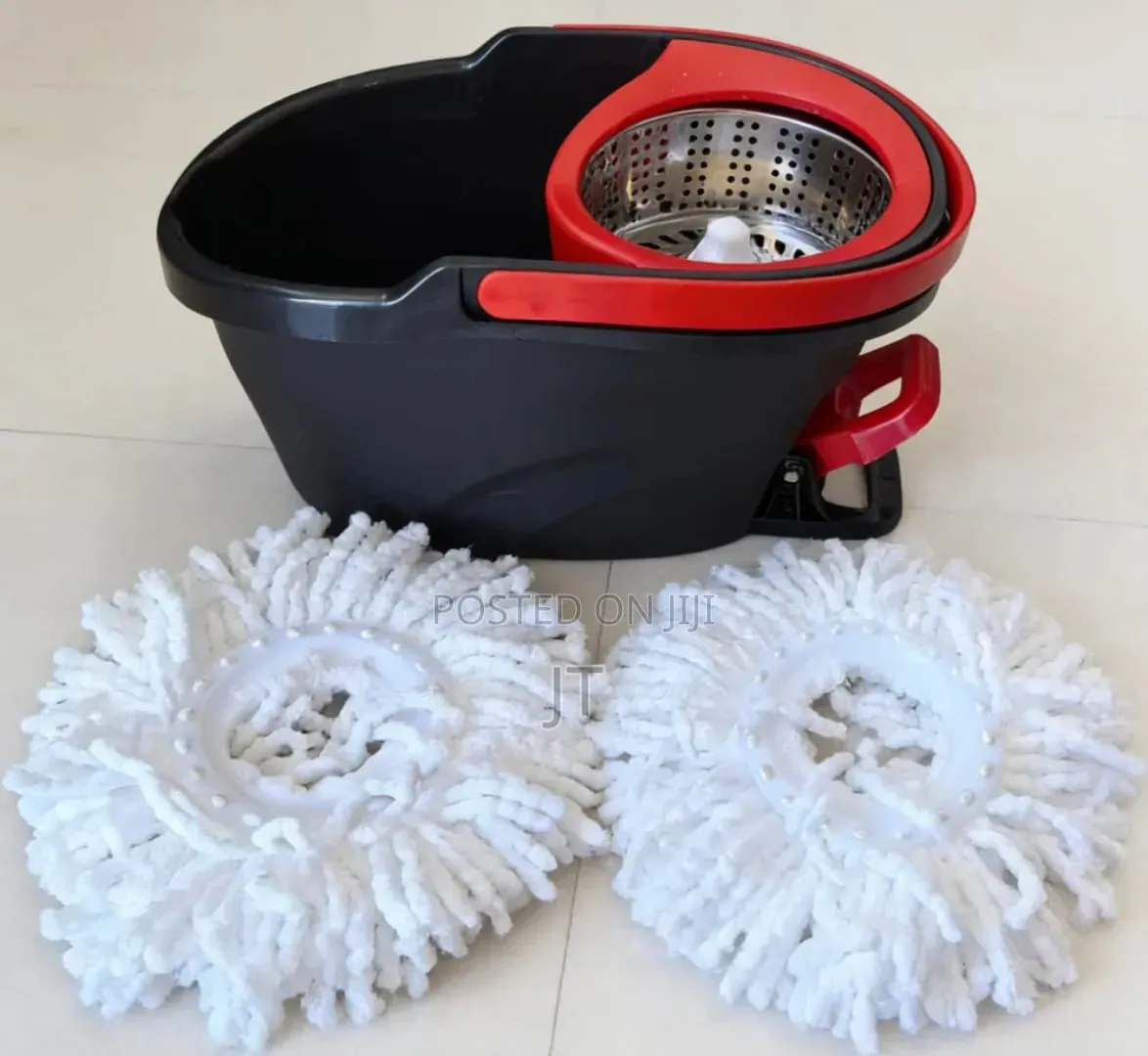Metallic Pedal Spin Mop Bucket Set