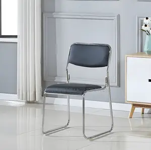 Visitor's Chair;Leather Chrome-Armless Catalina Visitor's Waiting Chai