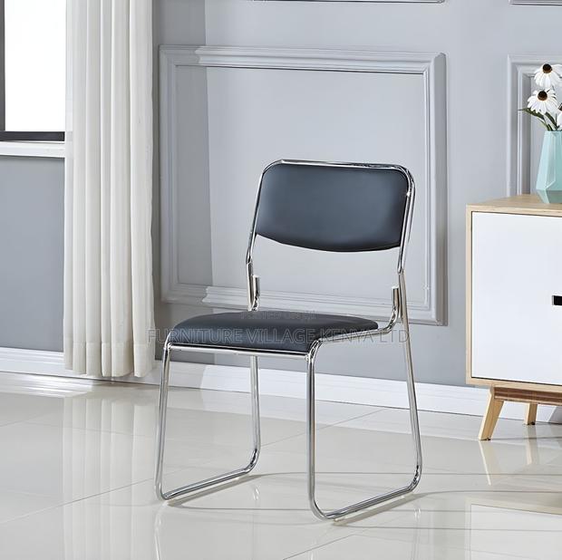 Visitor's Chair;Leather Chrome-Armless Catalina Visitor's Waiting Chai - thumbnail 2