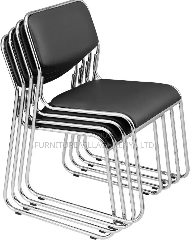 Visitor's Chair;Leather Chrome-Armless Catalina Visitor's Waiting Chai