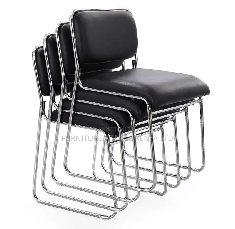 Visitor's Chair;Leather Chrome-Armless Catalina Visitor's Waiting Chai