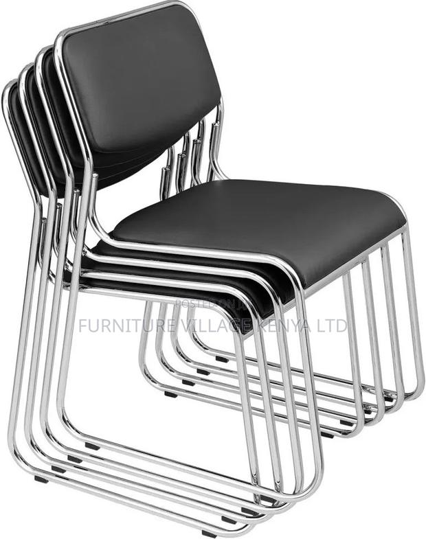 Visitor's Chair;Leather Chrome-Armless Catalina Visitor's Waiting Chai - thumbnail 7