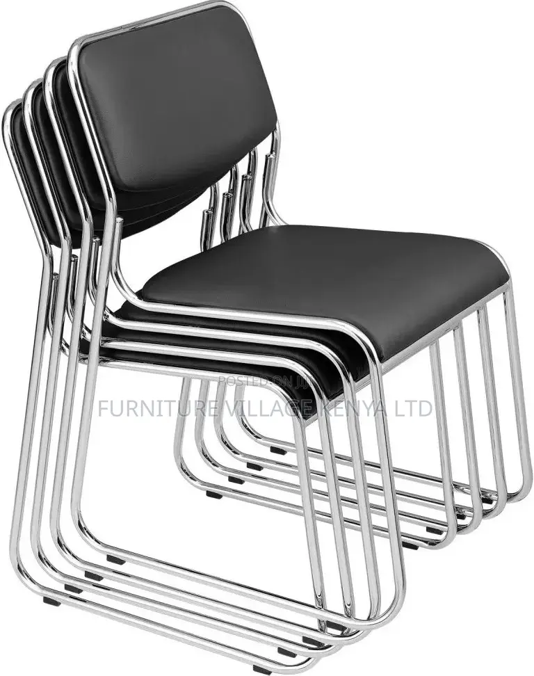Visitor's Chair;Leather Chrome-Armless Catalina Visitor's Waiting Chai