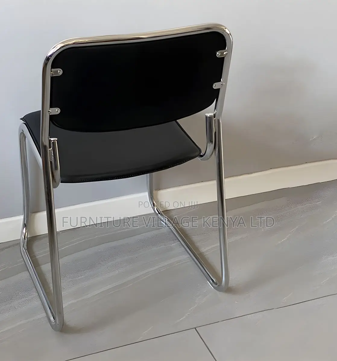 Visitor's Chair;Leather Chrome-Armless Catalina Visitor's Waiting Chai