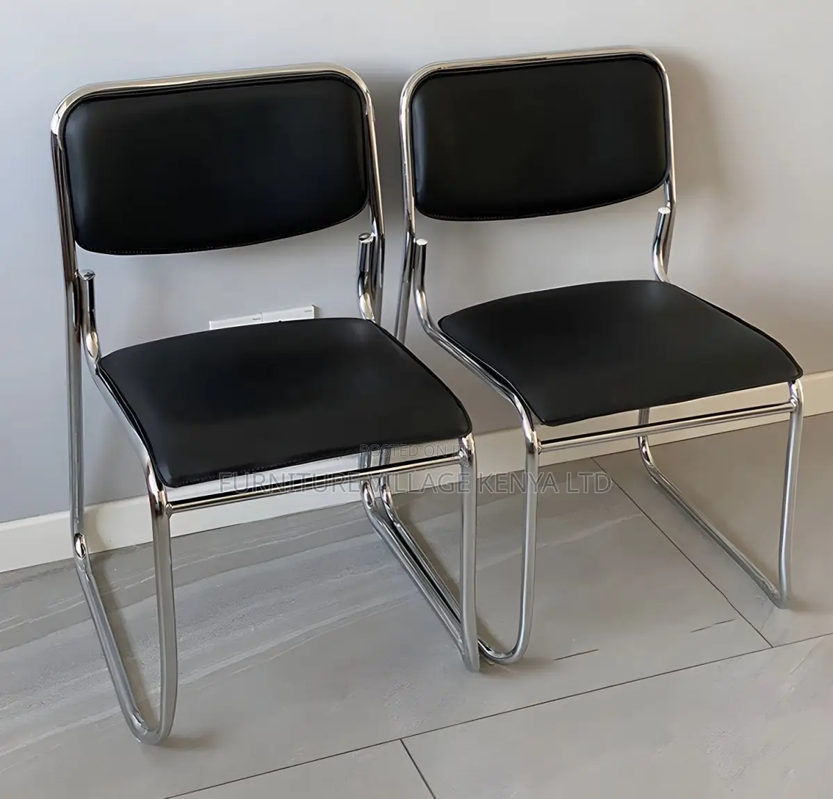 Visitor's Chair;Leather Chrome-Armless Catalina Visitor's Waiting Chai