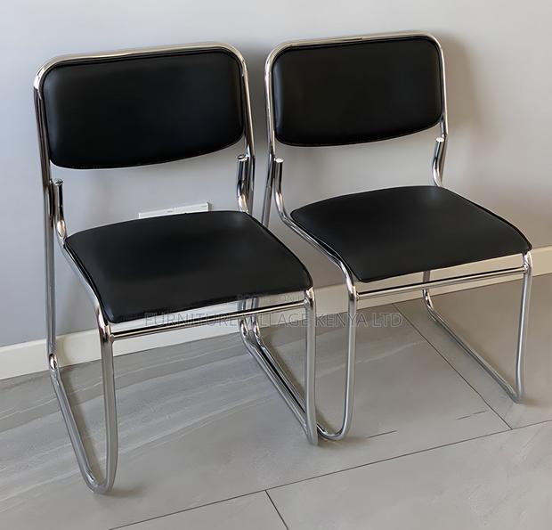 Visitor's Chair;Leather Chrome-Armless Catalina Visitor's Waiting Chai - thumbnail 9