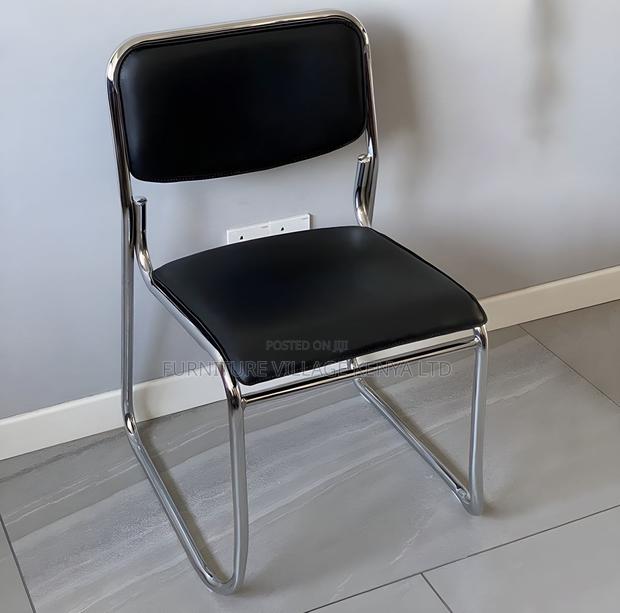 Visitor's Chair;Leather Chrome-Armless Catalina Visitor's Waiting Chai - thumbnail 10