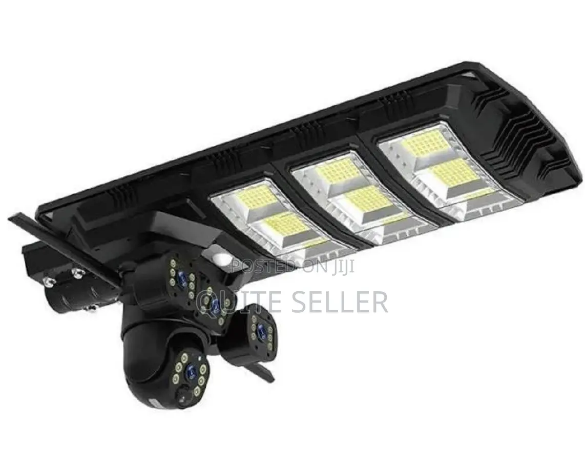 4G Triple-Lens Solar CCTV + Street Light, With Three Video