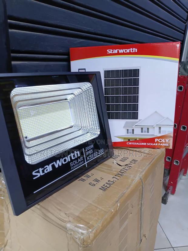 Solar LED Floodlight With Remote Control Panel - main view