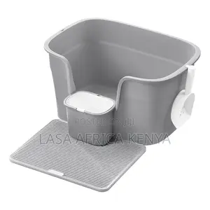 Extra Large Grey Cat Litter Box With High Sides Scoop