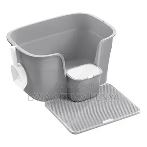 Extra Large Grey Cat Litter Box With High Sides Scoop