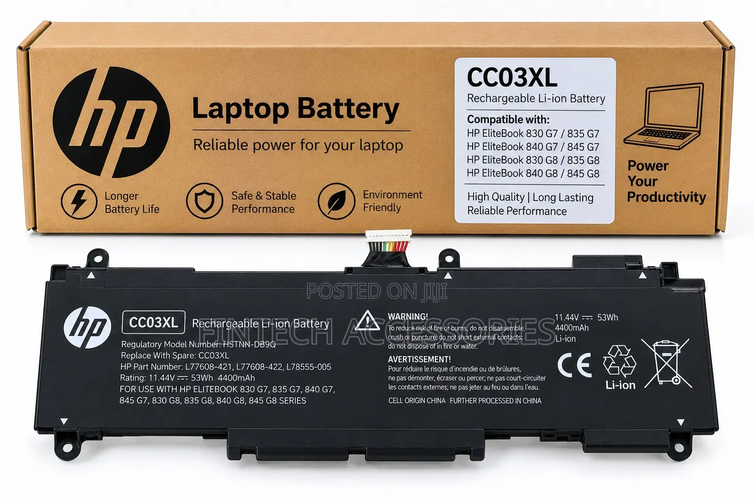 HP CC03XL Battery for EliteBook 840 845 G7 G8 – 53Wh