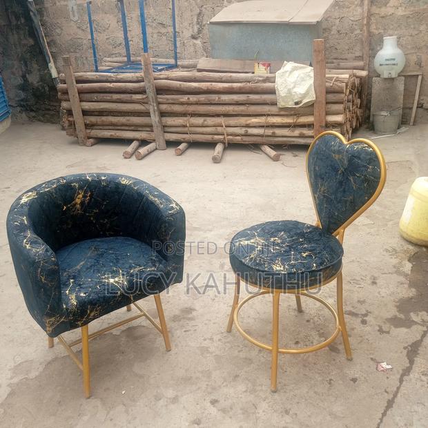 Black and Gold Fabric Stylish Chairs - main view