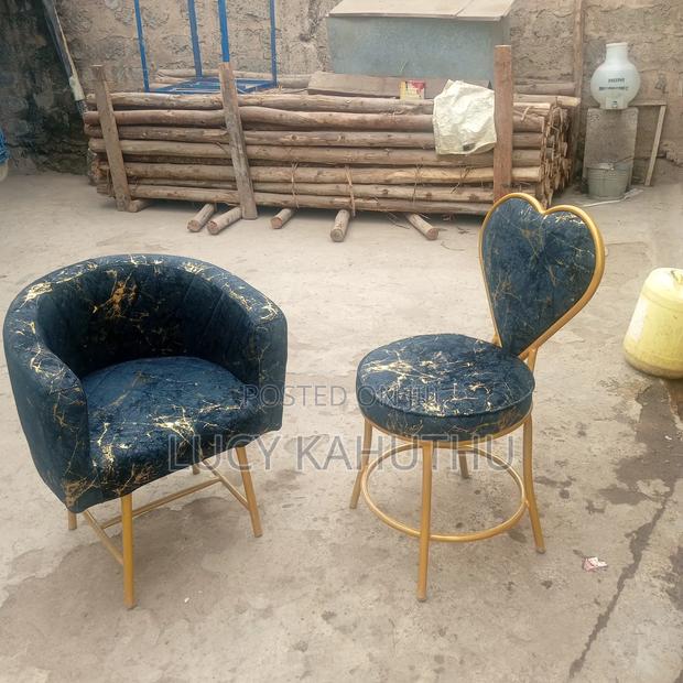 Black and Gold Fabric Stylish Chairs - thumbnail 2