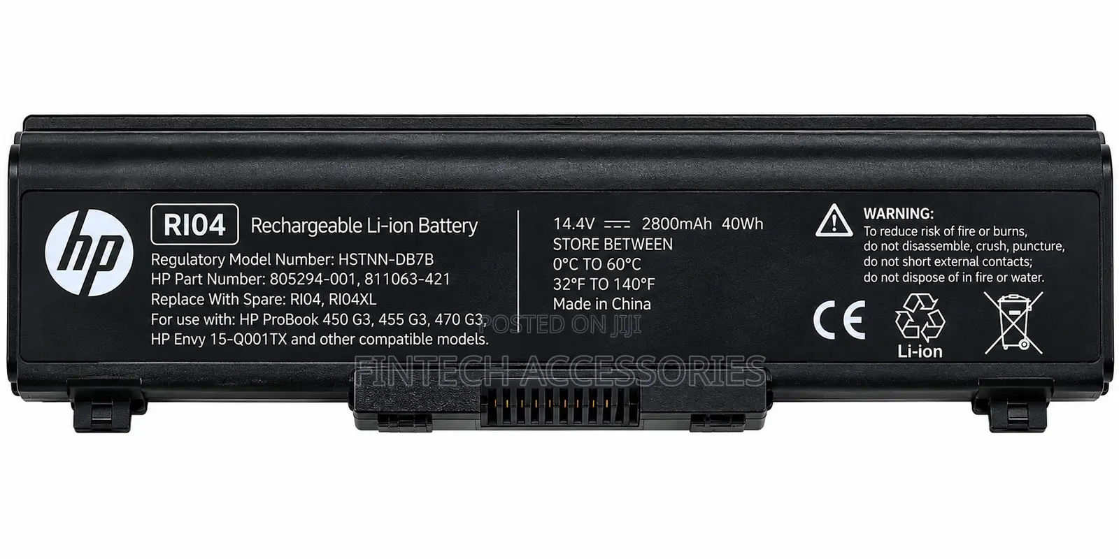HP RI04 Battery for ProBook 450 455 470 G3 – 4 Cell