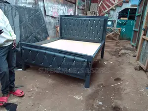 5x Charcoal Diamond-Tufted Mocket Bed: Free Delivery