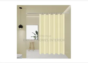 White and Cream Plain Color Shower Curtain