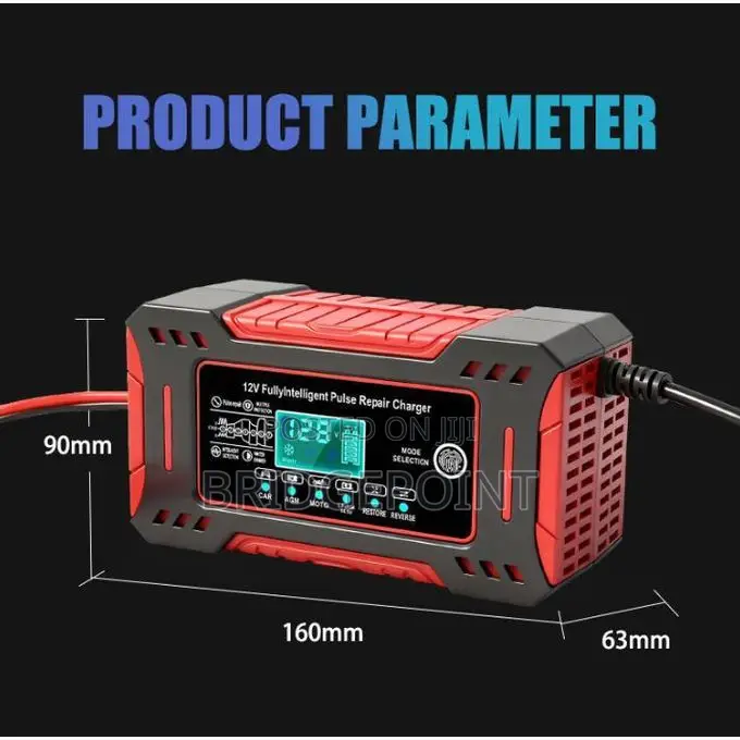 12V DC 6A Intelligent Pulse Repair Car, Backup, Solar Battery Charger