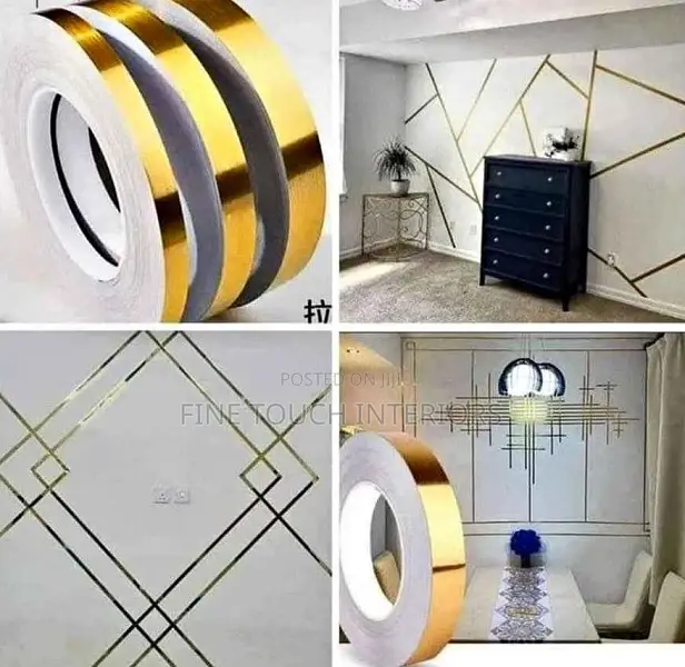 Gold Silver Black Adhesive Decorative Tape