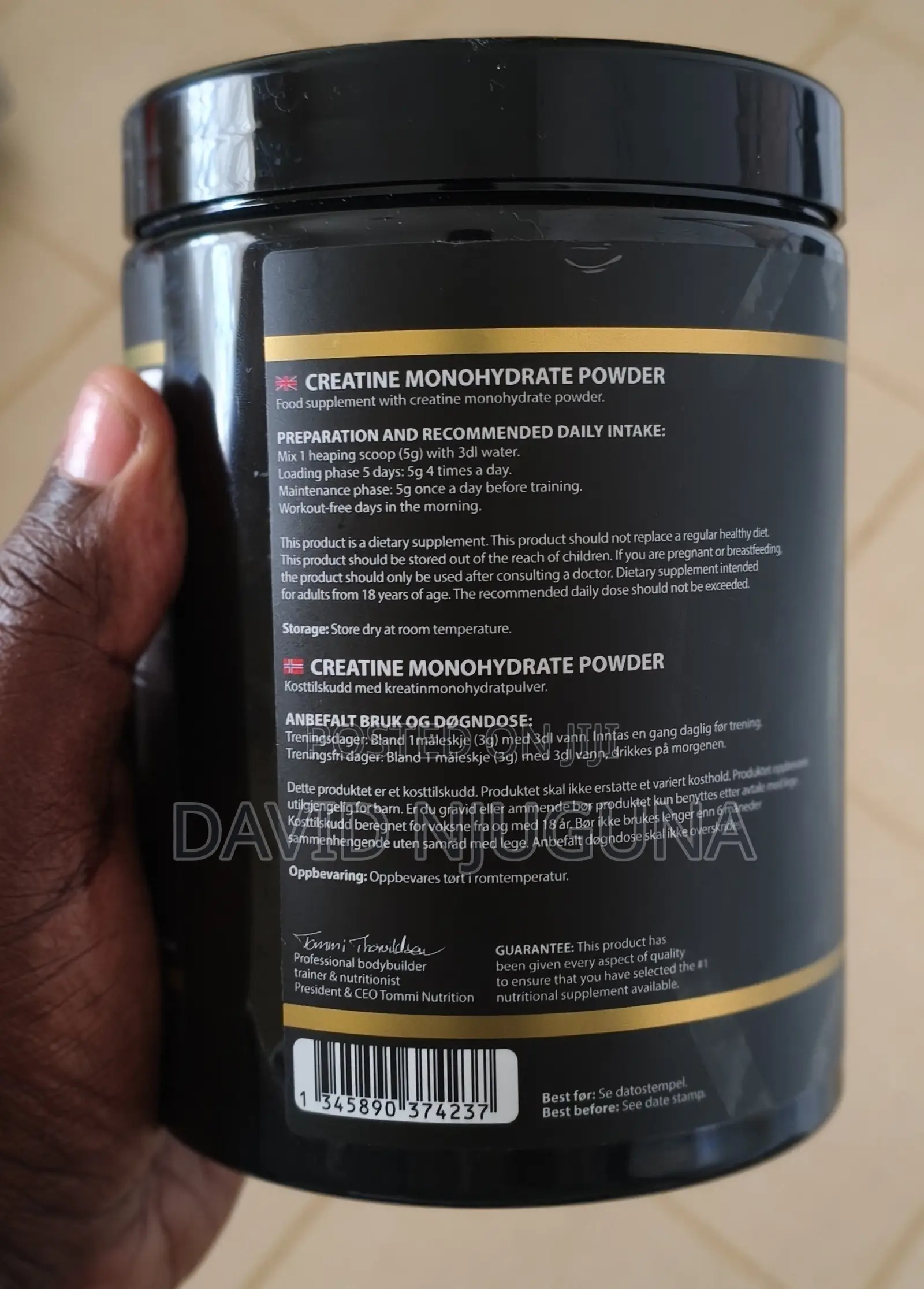 Tommi Nutrition - Creatine Monohydrate 500g, 100 Servings