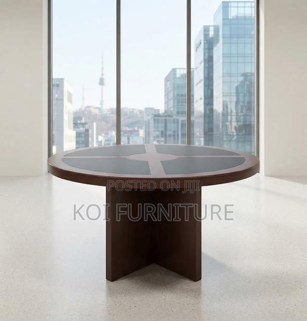 Boardroom Table; 120cm Round Mahogany Staff Boardroom Tables