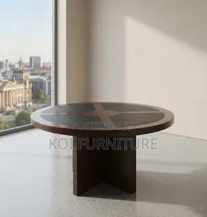Boardroom Table; 120cm Round Mahogany Staff Boardroom Tables