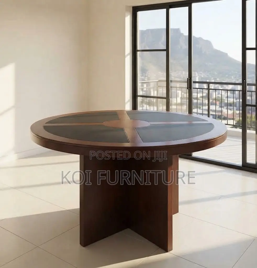 Boardroom Table; 120cm Round Mahogany Staff Boardroom Tables