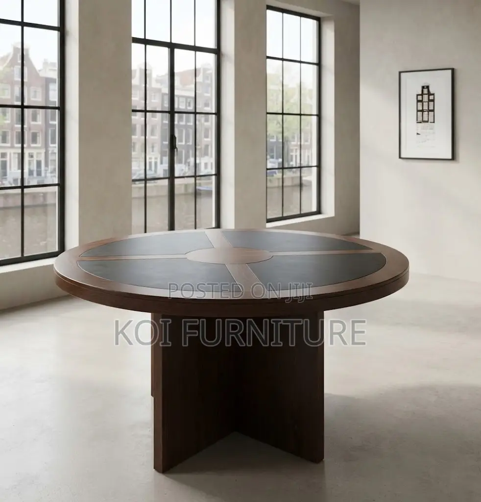 Boardroom Table; 120cm Round Mahogany Staff Boardroom Tables
