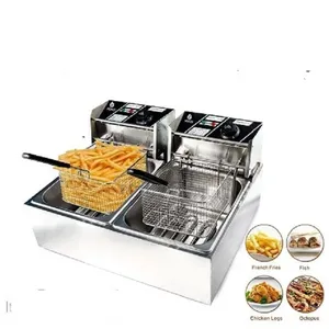 Nunix Double Tank 6+6LT Stainless Steel Double Deep Fryer