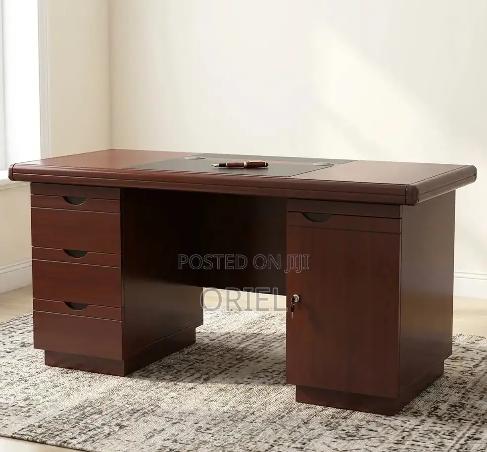 Mahogany 1400mm Staff Office Desk – Professional Workstation