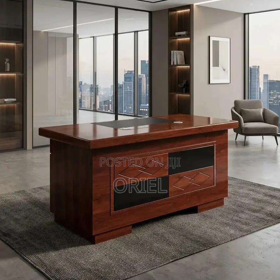 Mahogany 1400mm Staff Office Desk – Professional Workstation