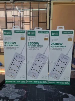 Light Wave 2500W 6 Ways Defender Series Power Extension