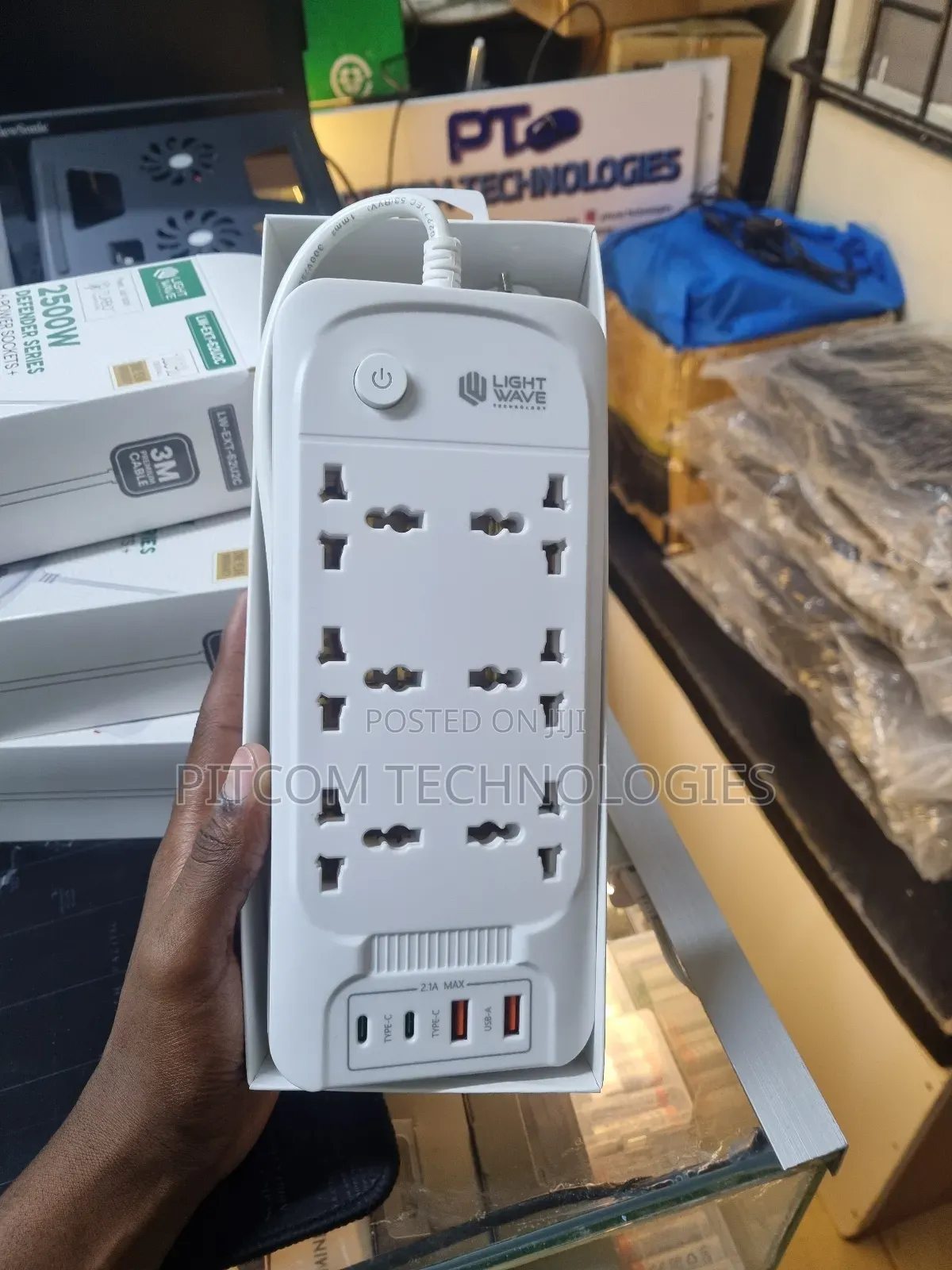Light Wave 2500W 6 Ways Defender Series Power Extension