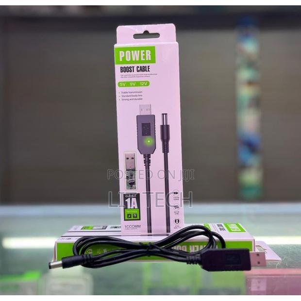 USB to 12V DC Power Boost Cable - 1A Step-Up Voltage Converter Line