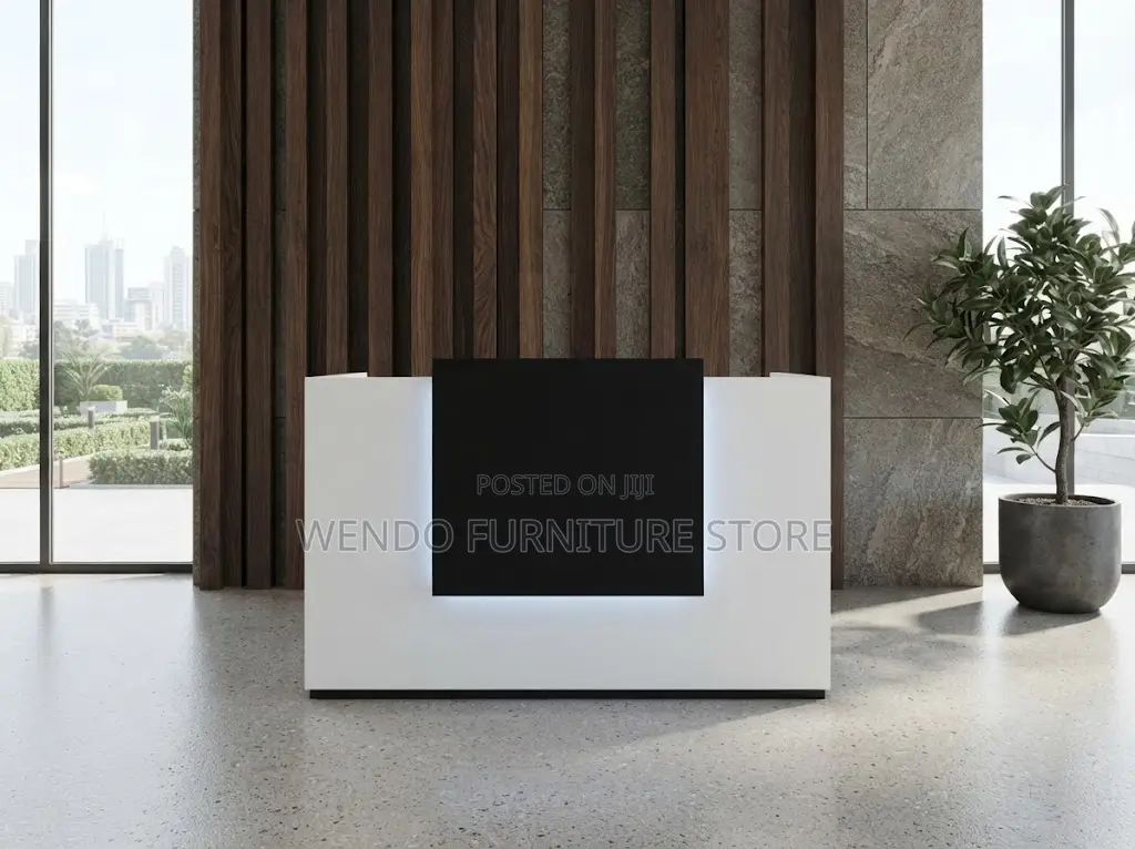 Reception Desk; 1400mm White Drawered Office Reception Desk