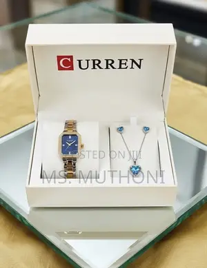 CURREN Classic Ladies Watch Necklace Earrings Gift Set