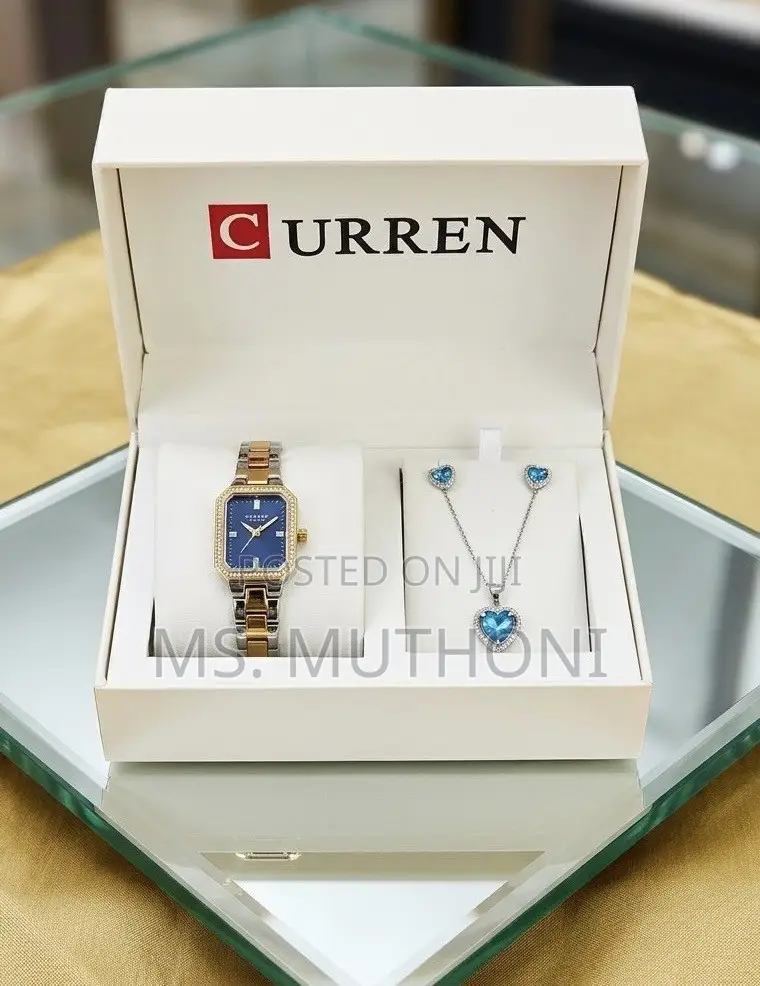 CURREN Classic Ladies Watch Necklace Earrings Gift Set