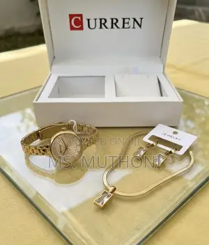 CURREN Classic Ladies Watch Necklace Earrings Gift Set