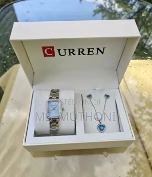 CURREN Classic Ladies Watch Necklace Earrings Gift Set