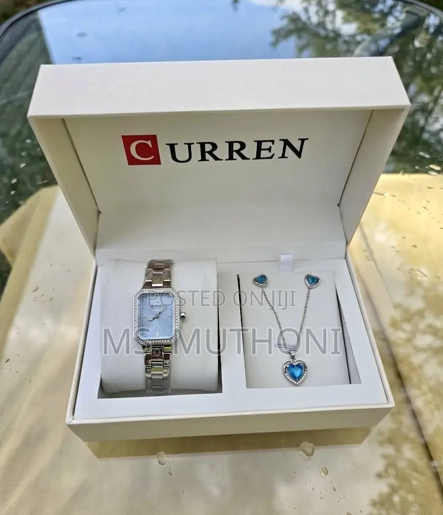 CURREN Classic Ladies Watch Necklace Earrings Gift Set