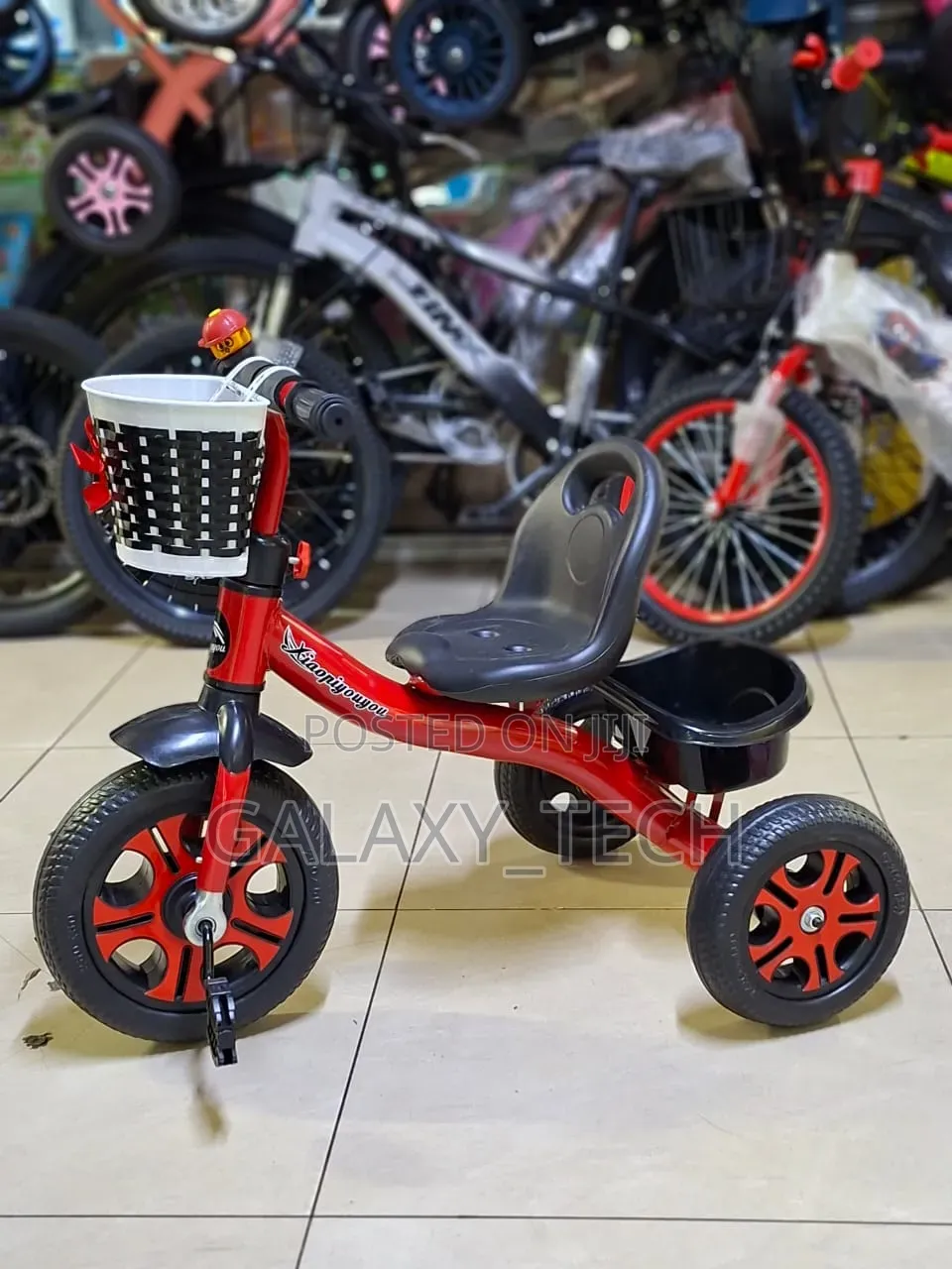 Kids Tricycle With Front Basket Back Storage