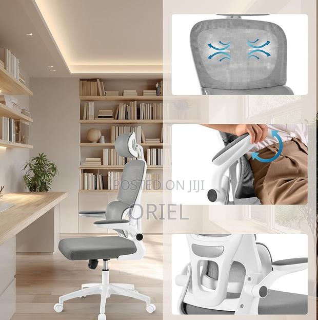 White Ergonomic HighBack Orthopedic OfficeChair. - thumbnail 5