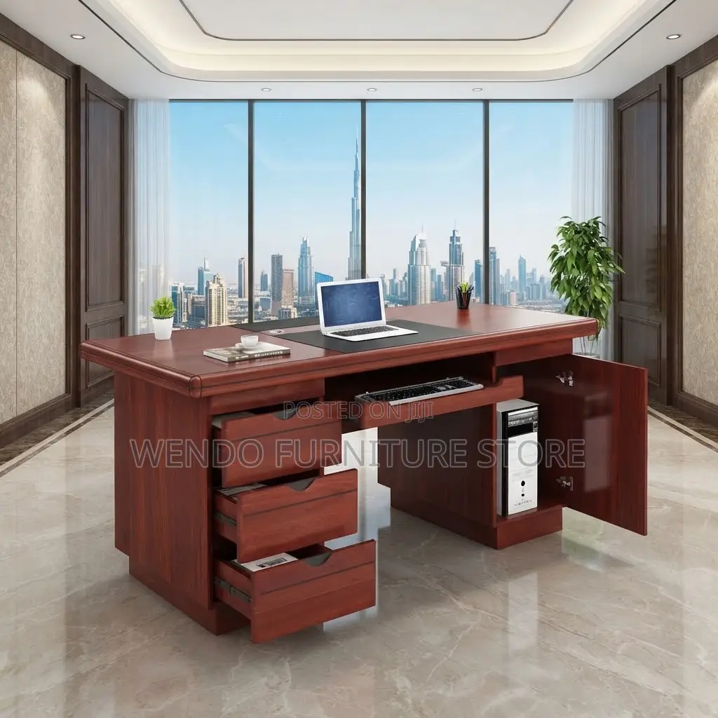 Office Desk; 1200mm Executive Red Painted Home Office Desks