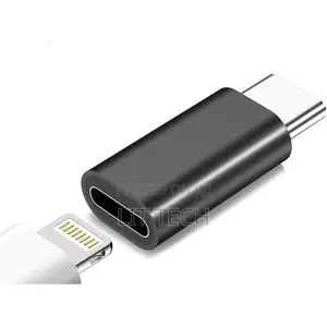 Female Lightning to Male C Type OTG Adapter - Black