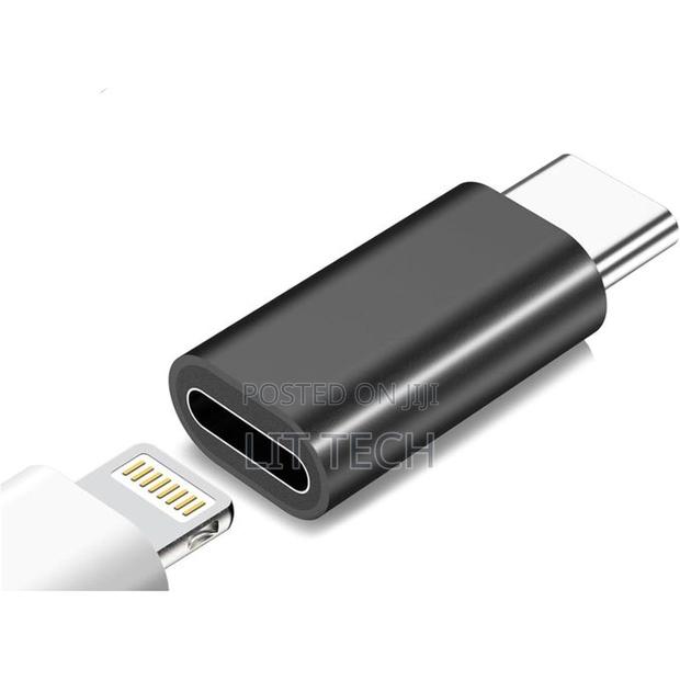 Female Lightning to Male C Type OTG Adapter - Black